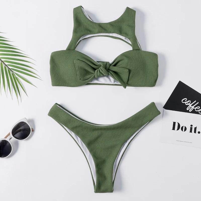 Women Sexy Bow Swimwears Army Green Bikini Set Push-Up Swimsuit Beachwear Sexy Women's Swimsuits Bather Swimwear Biquini
Women Sexy Bow Swimwears Army Green Bikini Set Push-Up Swimsuit Beachwear Sexy Women's Swimsuits Bather Swimwear Biquini