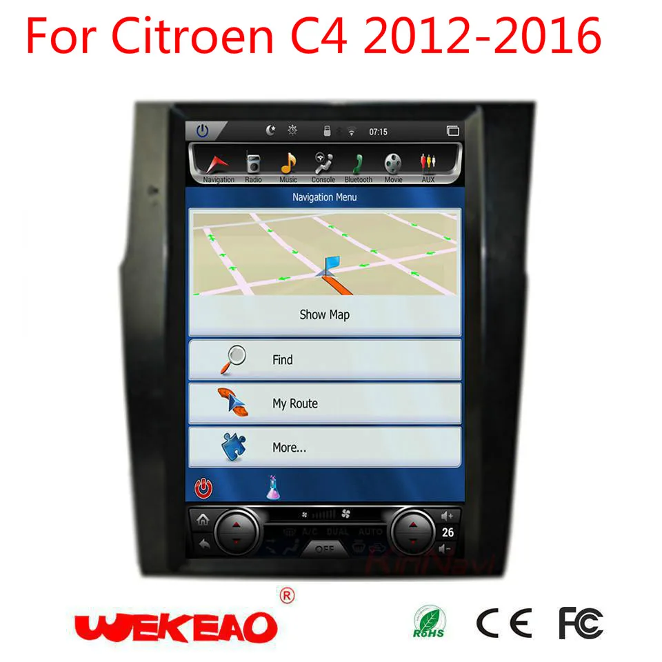 Фото Wekeao 12 1 "Сенсорный экран Авто Стерео автомагнитолы для Citroen C4 2012 - купить