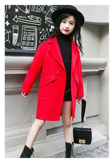 Fashion Girls Jackets Keep Warm Teenage Outwear Medium Long Design Coat for Trench Children Wear Autumn Girl Clothes | Детская одежда и