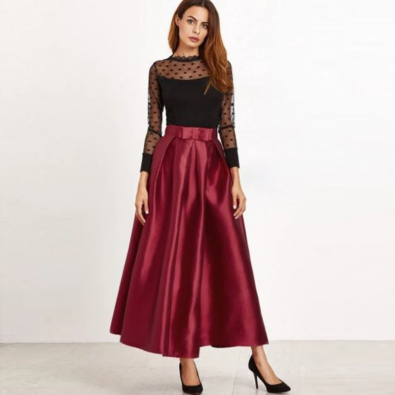 Wine Red Full Length Skirt Custom Made Bow Waistline A Line Floor Length Long Maxi Skirt Spring Autumn Skirts Women
Wine Red Full Length Skirt Custom Made Bow Waistline A Line Floor Length Long Maxi Skirt Spring Autumn Skirts Women