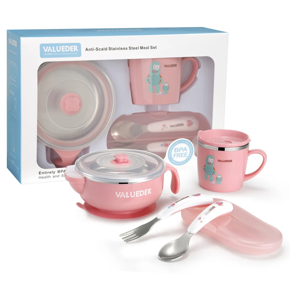 VALUEDER Baby Stainless Steel Feeding set with Baby Feeding Bowl Baby Spoon and Baby Cup as Gift Box
VALUEDER Baby Stainless Steel Feeding set with Baby Feeding Bowl Baby Spoon and Baby Cup as Gift Box