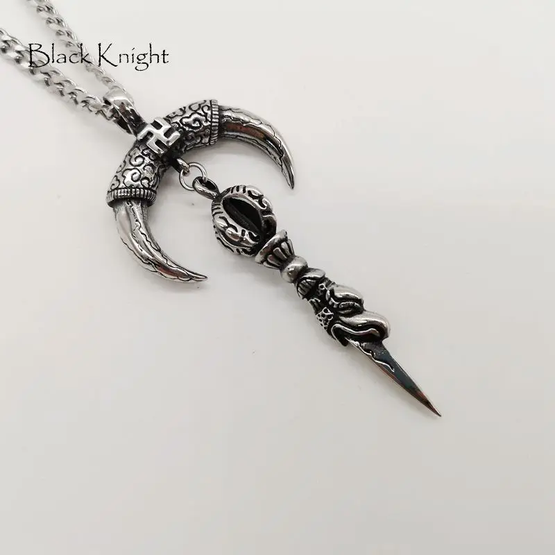 Black Knight Vintage silver color Stainless steel Beat teeth dagger pendant necklace Beat weapon necklace cool men BLKN0762
Black Knight Vintage silver color Stainless steel Beat teeth dagger pendant necklace Beat weapon necklace cool men BLKN0762