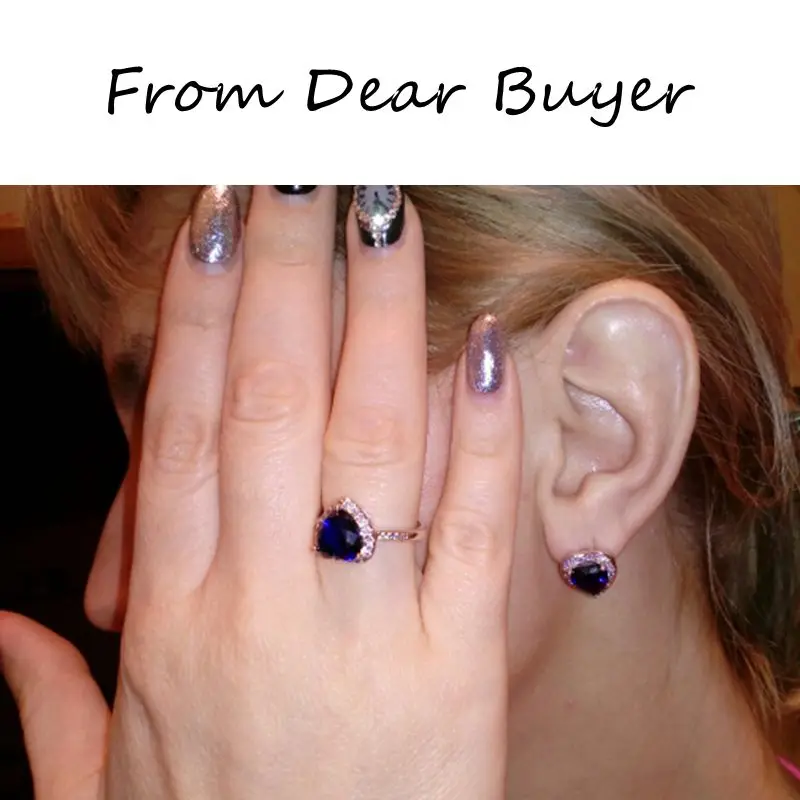 Yunkingdom HOT NEW Jewelry white Gold Color Blue zircon crystal Wedding Heart style Earring Ring set fashion style LPG9
Yunkingdom HOT NEW Jewelry white Gold Color Blue zircon crystal Wedding Heart style Earring Ring set fashion style LPG9