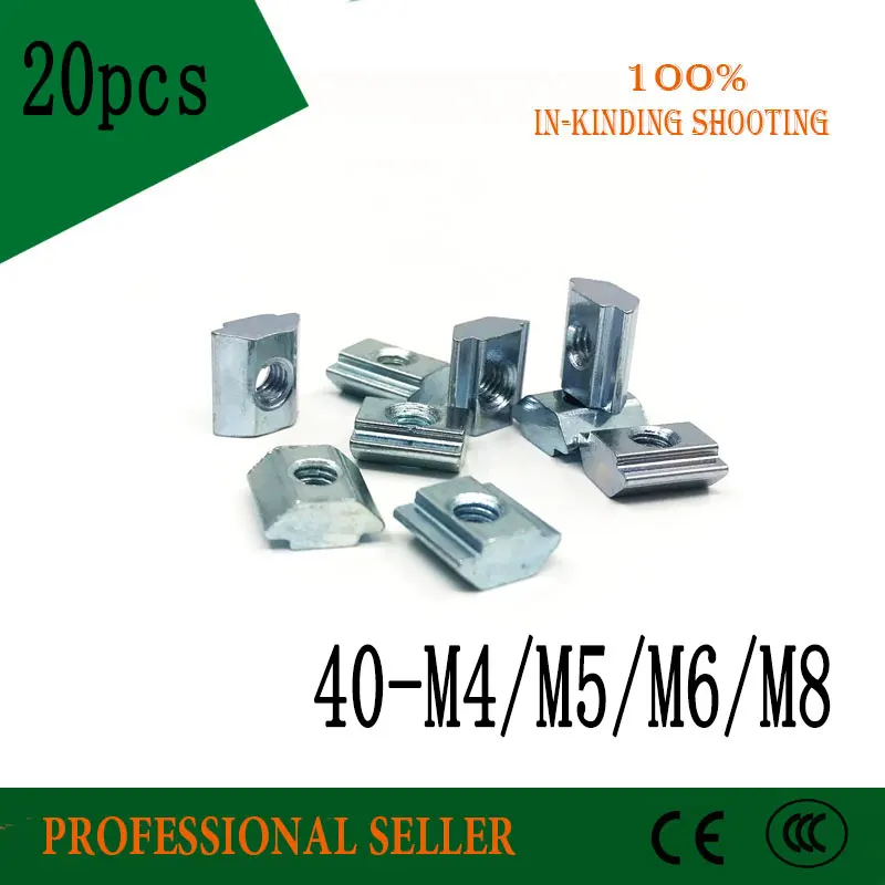 20pcs T Sliding Nut 40-M4 40-M5 40-M6 40-M8 Square Block Nuts Aluminum Profile Accessories for 4040 Series Groove Slot 8
20pcs T Sliding Nut 40-M4 40-M5 40-M6 40-M8 Square Block Nuts Aluminum Profile Accessories for 4040 Series Groove Slot 8