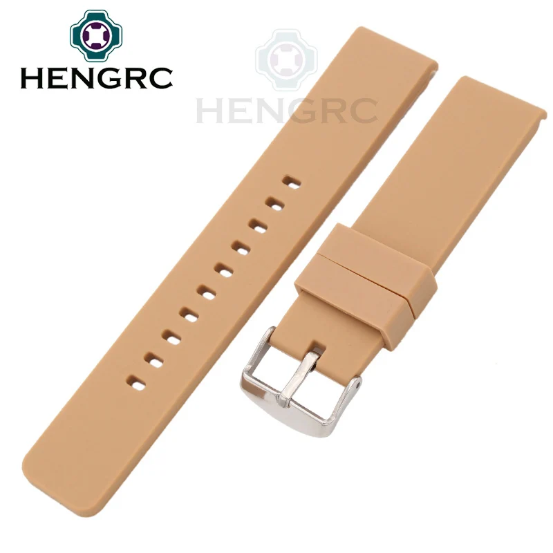 Hot Sale Silicone Rubber Watchbands 20mm Women Men 4 Colors Universal Diving Waterproof Watch Band Strap Bracelet Accessories | Наручные