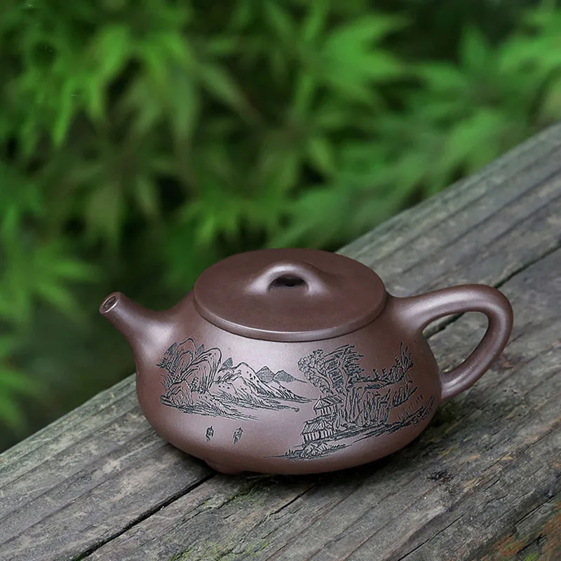 210ML Yixing Purple Clay Teapot Health Raw Ore Zi Mud Puer Green Tea Pot Authentic Stone Scoop Pot Tieguanyin Kettles Drinkeare
210ML Yixing Purple Clay Teapot Health Raw Ore Zi Mud Puer Green Tea Pot Authentic Stone Scoop Pot Tieguanyin Kettles Drinkeare