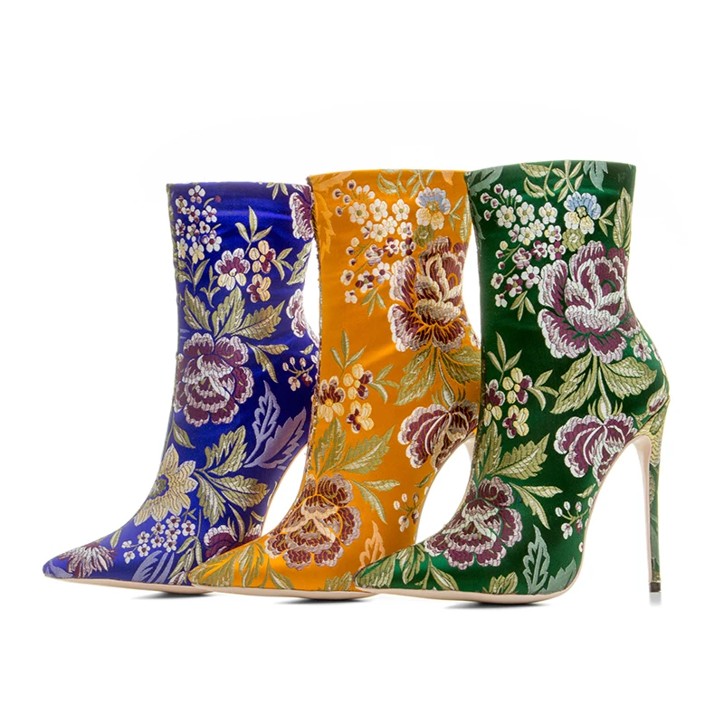 Olomm Women Winter Embroidered Ankle Boots Thin High Heel Boots Pointed Toe Yellow Blue Green Party Shoes Women US Size 3-10.5
Olomm Women Winter Embroidered Ankle Boots Thin High Heel Boots Pointed Toe Yellow Blue Green Party Shoes Women US Size 3-10.5