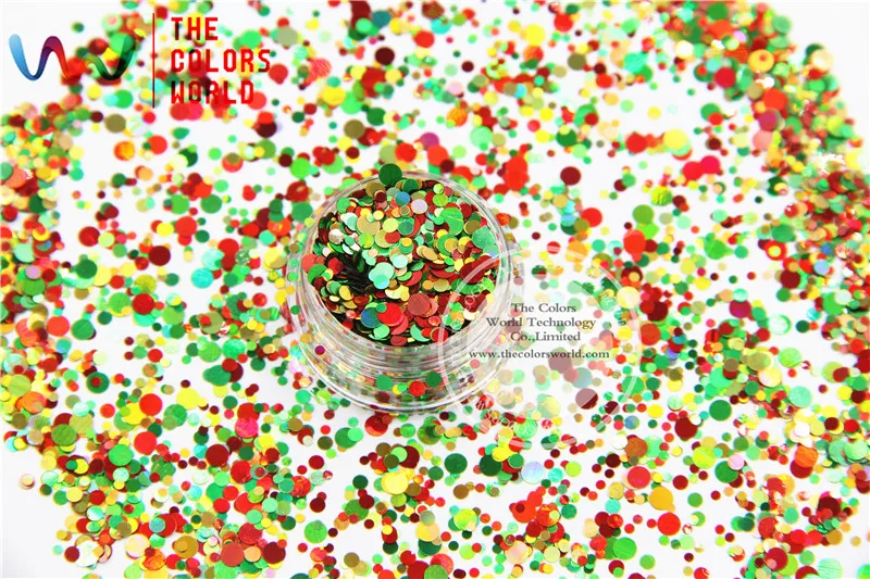 Xmas-284 Mixed Laser Holographic Colors Round Dot Shape Glitter Sequins for nail art and DIY Christmas decoration
Xmas-284 Mixed Laser Holographic Colors Round Dot Shape Glitter Sequins for nail art and DIY Christmas decoration