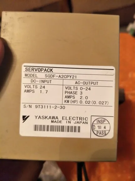 Servo PACK SGDF-A2CPY21 , Used one , 90% appearance new , 3 months warranty , fast shipping
Servo PACK SGDF-A2CPY21 , Used one , 90% appearance new , 3 months warranty , fast shipping