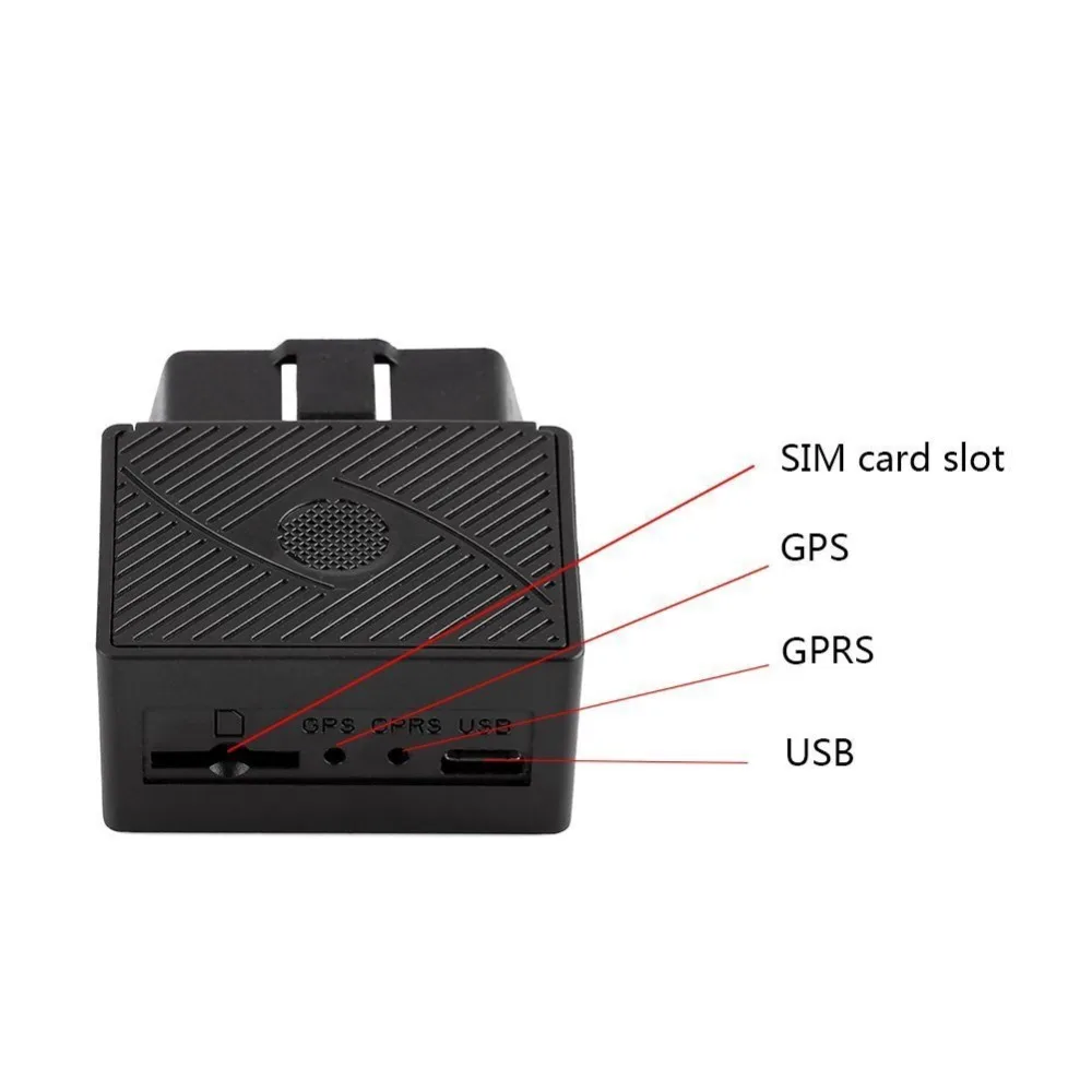 GPS-Трекер OBD II в реальном времени 16-контактный разъем Mini Plug Play Автомобильное
