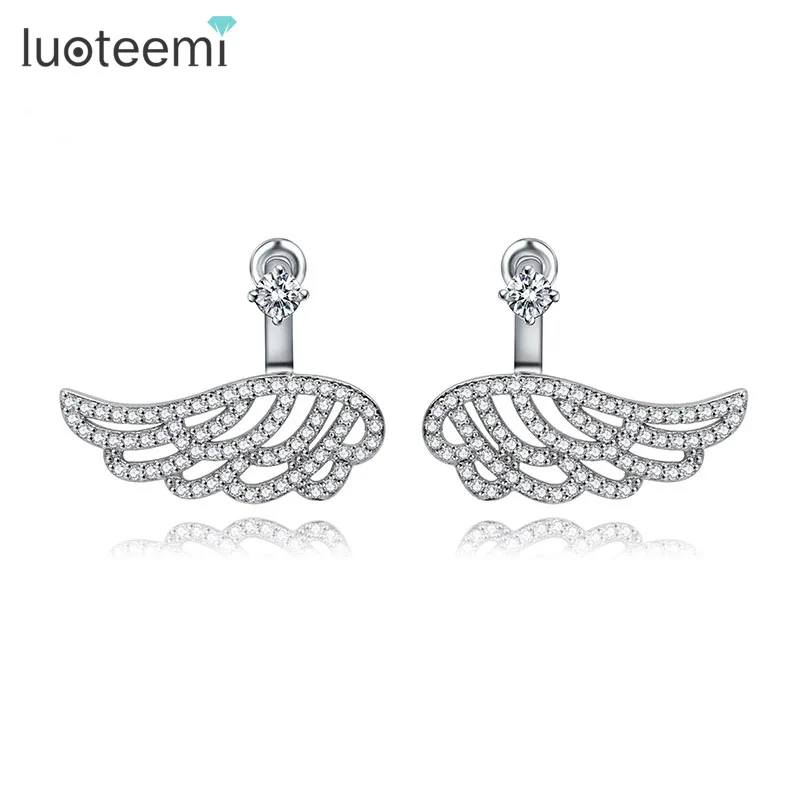 LUOTEEMI Luxury Real white gold-Color Fashion Bling Charm Vintage Ear Jacket Stud Wings Earrings Women Fashion Ear Accessories
LUOTEEMI Luxury Real white gold-Color Fashion Bling Charm Vintage Ear Jacket Stud Wings Earrings Women Fashion Ear Accessories