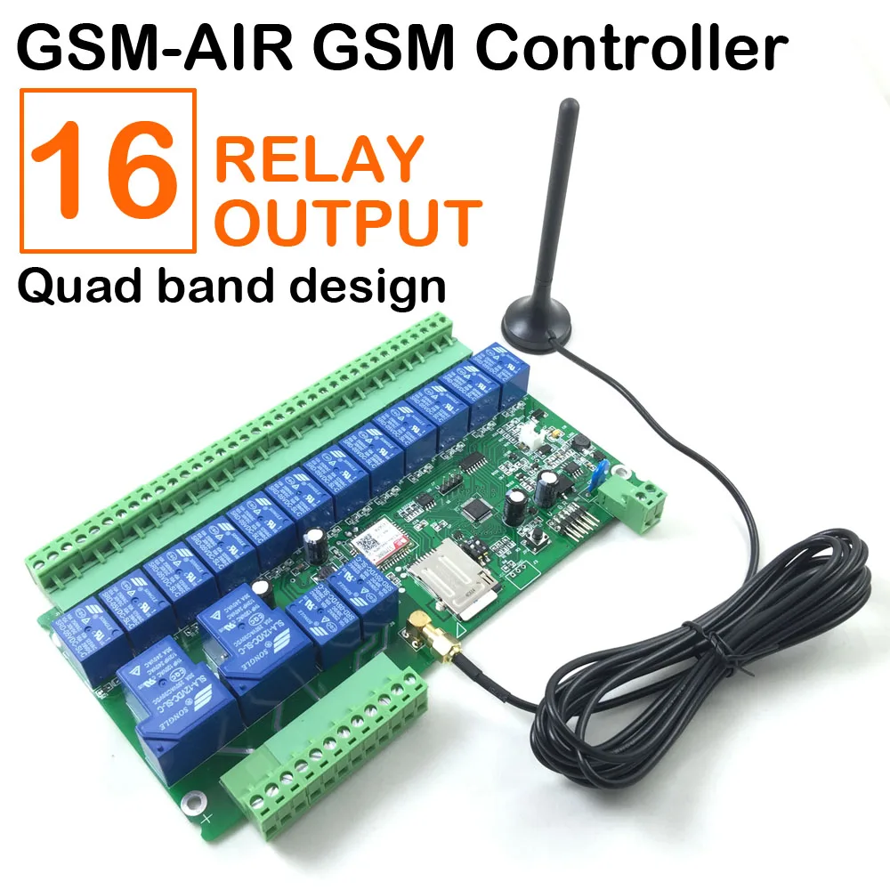 Free shipping GSM remote switch board ( GSM-AIR) / Sixteen relay output control Battery on for power off alarm | Безопасность и