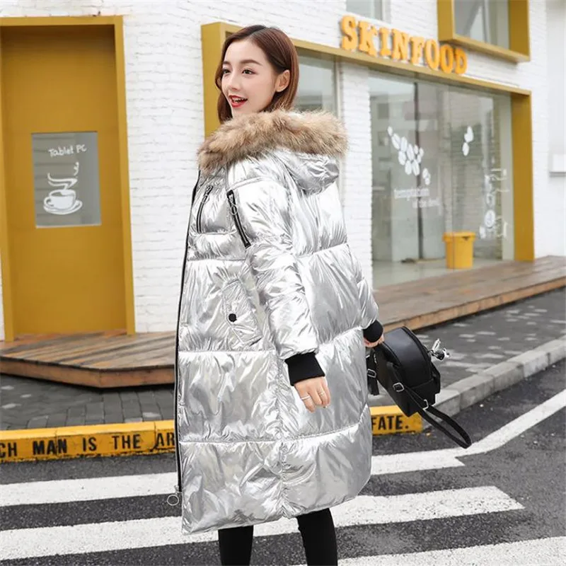 Winter Jacket New Metal Golden Silver Bright Hooded Long Jacket Coat Women Warm Cotton Parkas Fur Collar Hooded Outwear CM904
Winter Jacket New Metal Golden Silver Bright Hooded Long Jacket Coat Women Warm Cotton Parkas Fur Collar Hooded Outwear CM904