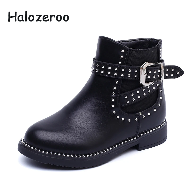 Halozeroo/Зимние ботильоны для маленьких девочек Детские брендовые ботинки Челси
