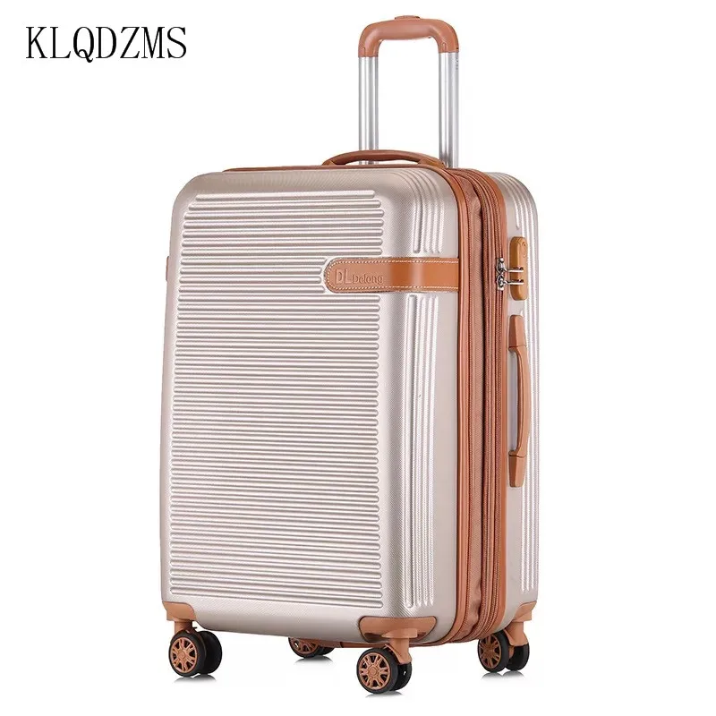 Фото KLQDZMS 20/24 дюйма ABS + PC чемодан на колесиках фирменный Дорожный Спиннер тележка для(China)