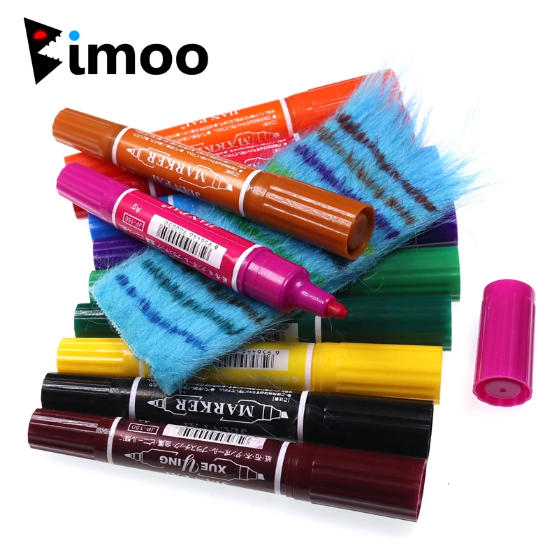 Bimoo 12 шт./компл. рыболовный инструмент с двойным наконечником Перманентный маркер