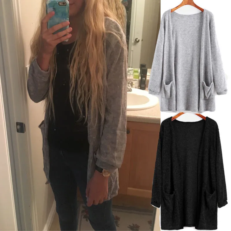 Winter Cardigan Open Stitch Women Sweater Slim Lady Long Knitted Cardigans Tops Casual Women Pocket Sweater
Winter Cardigan Open Stitch Women Sweater Slim Lady Long Knitted Cardigans Tops Casual Women Pocket Sweater