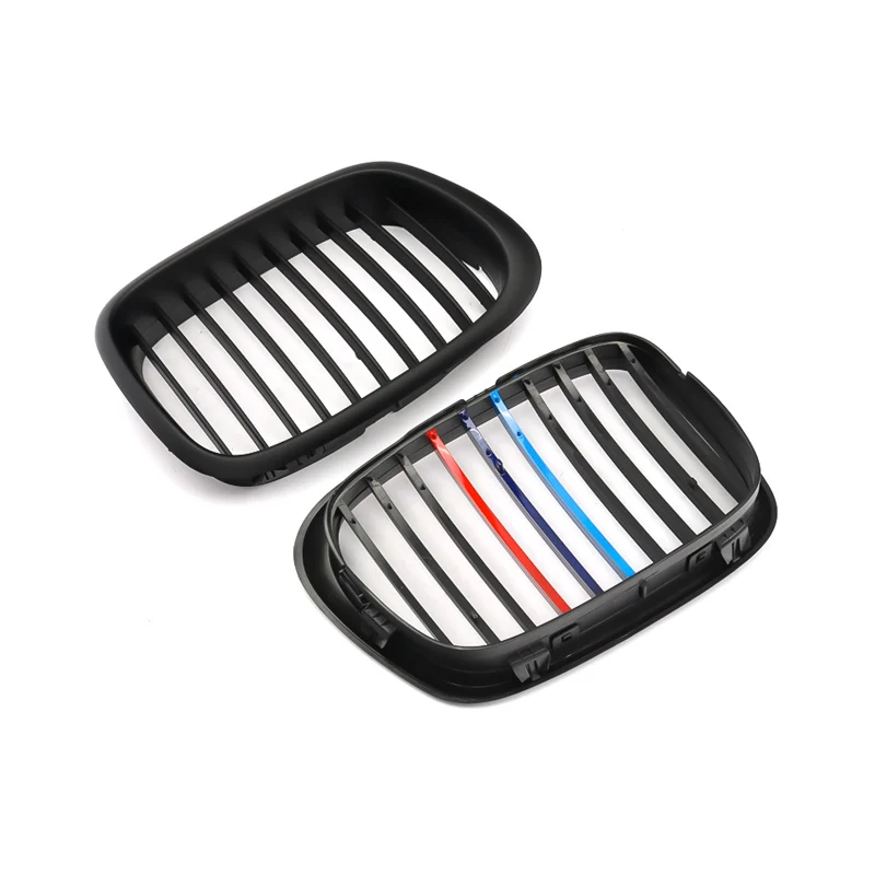 

MagicKit 2Pcs Car Front Matte Black M-color Sport Hood Kidney Grille Grilles For BMW E39 5 Series 525 528 530 540 M5 1999-2003