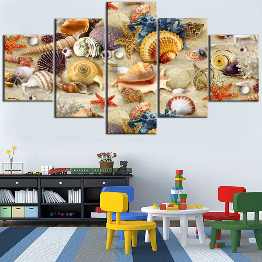 Canvas Painting HD Printed 5 Pieces Framework Summer Beach Shell Starfish Landscape Type Poster Home Decorative Living Room
Canvas Painting HD Printed 5 Pieces Framework Summer Beach Shell Starfish Landscape Type Poster Home Decorative Living Room