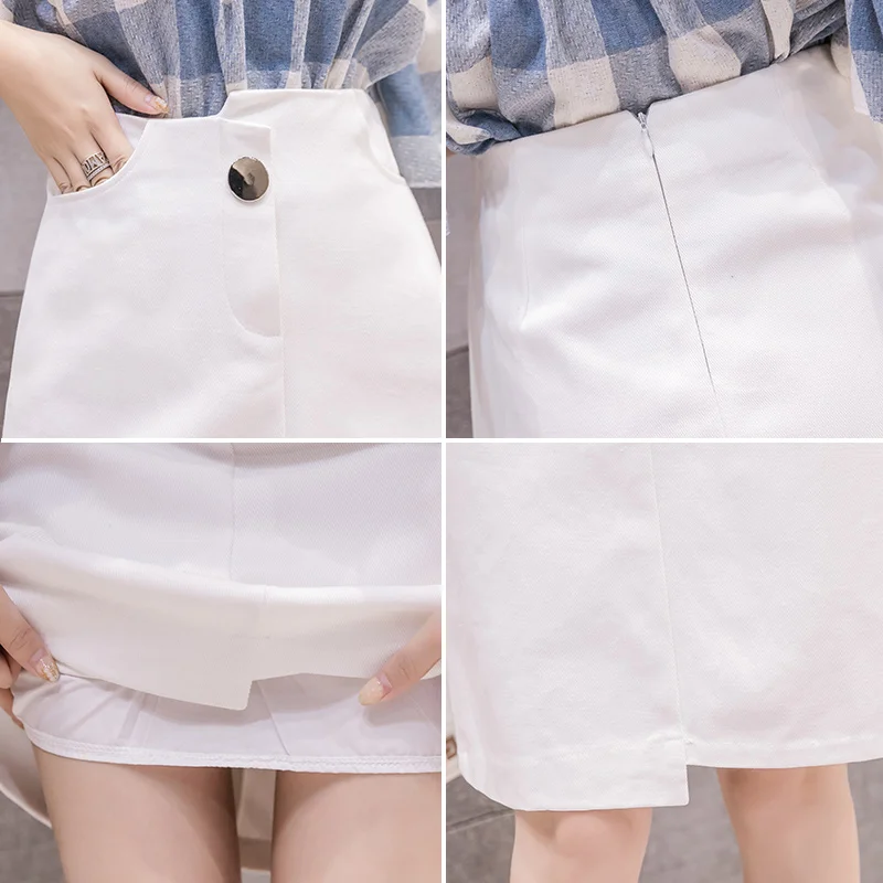 2020 Summer Midi Skirts Womens High Waist black White Pockets Skirts Office Lady korean plus size A-Line skirt faldas jupe femme
2020 Summer Midi Skirts Womens High Waist black White Pockets Skirts Office Lady korean plus size A-Line skirt faldas jupe femme