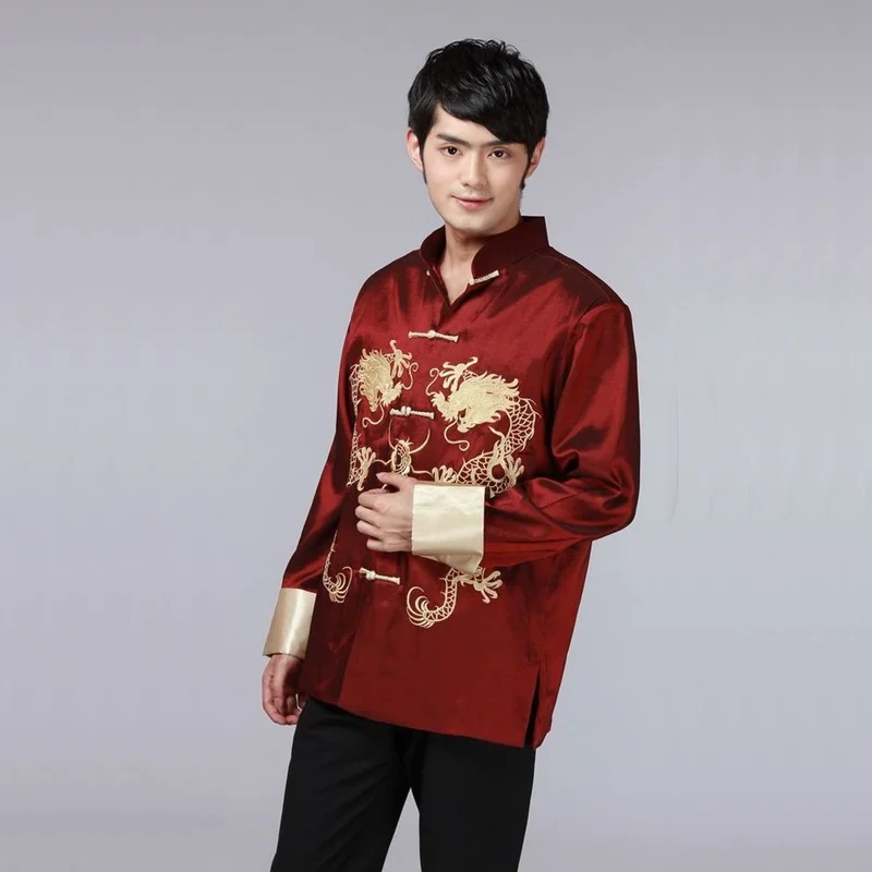 Традиционная китайская одежда для мужчин костюм дракона мужской жакет с