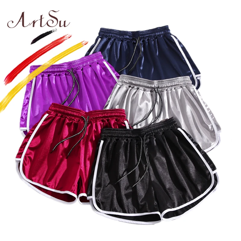 ArtSu S-5XL Plus Size Women Short Workout Red Black Purple Gray Blue Silk Satin Sexy Beach Wear Hot Casual Summer Shorts 2019
ArtSu S-5XL Plus Size Women Short Workout Red Black Purple Gray Blue Silk Satin Sexy Beach Wear Hot Casual Summer Shorts 2019