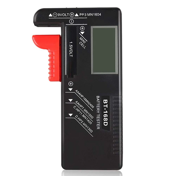 1PC BT168 Portable Universal Digital Display Battery Tester Volt Checker For AA AAA 9V Button Multiple Size Battery Tester
1PC BT168 Portable Universal Digital Display Battery Tester Volt Checker For AA AAA 9V Button Multiple Size Battery Tester