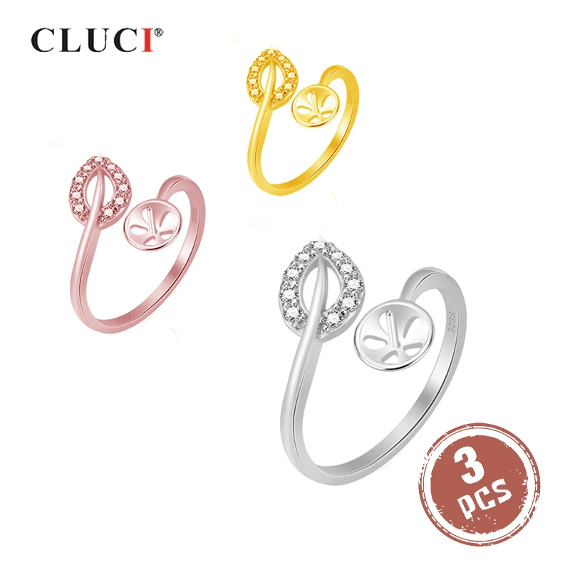 CLUCI 3pcs Silver 925 Leaf Shaped Women Adjustable Ring Zircon Pearl Ring Mounting Jewelry SR2087SB
CLUCI 3pcs Silver 925 Leaf Shaped Women Adjustable Ring Zircon Pearl Ring Mounting Jewelry SR2087SB
