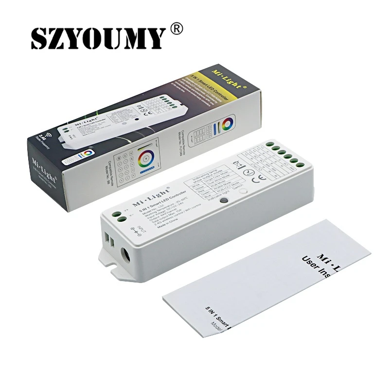 SZYOUMY LS2 2.4G wireless control DC12V-24V 5 in 1 Smart LED Controller for Single Color, CCT, RGB,RGBW,RGB+CCT LED Strip light
SZYOUMY LS2 2.4G wireless control DC12V-24V 5 in 1 Smart LED Controller for Single Color, CCT, RGB,RGBW,RGB+CCT LED Strip light