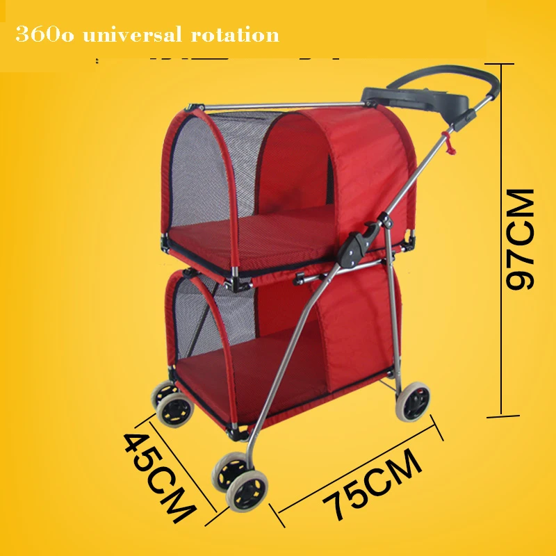 Double layer pet stroller cat dog ger stollers for two dogs within 10KG pink blue red
Double layer pet stroller cat dog ger stollers for two dogs within 10KG pink blue red