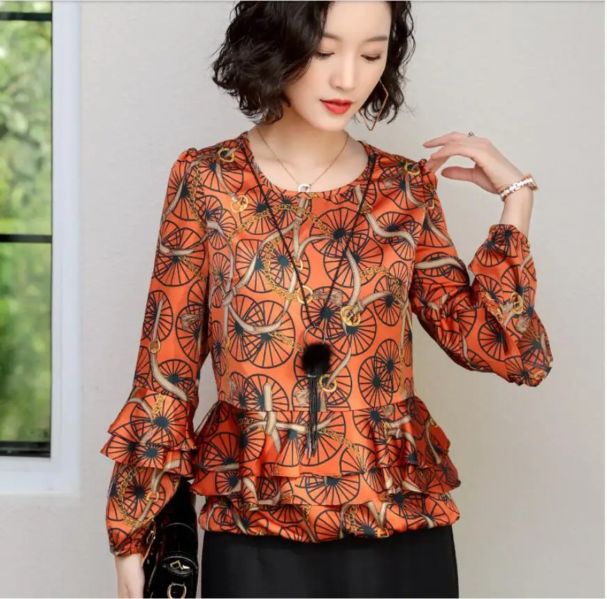 Floral Chiffon Shirt Female Long Sleeve 2019 Spring New Fashion Temperament Loose Lap top Shirt Ruffled Ladies Blouse Tops
Floral Chiffon Shirt Female Long Sleeve 2019 Spring New Fashion Temperament Loose Lap top Shirt Ruffled Ladies Blouse Tops