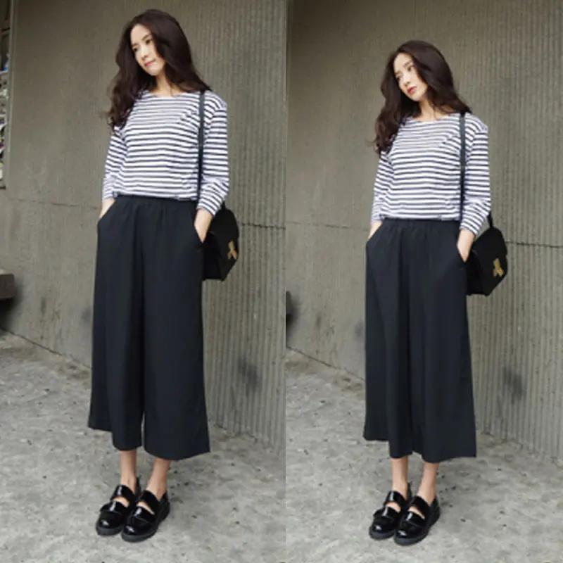 Fashion Spring Summer Women Wide Leg Pants With Pocket Chiffon Solid Color High Waist Ladies Girls Loose Casual Trouser
Fashion Spring Summer Women Wide Leg Pants With Pocket Chiffon Solid Color High Waist Ladies Girls Loose Casual Trouser