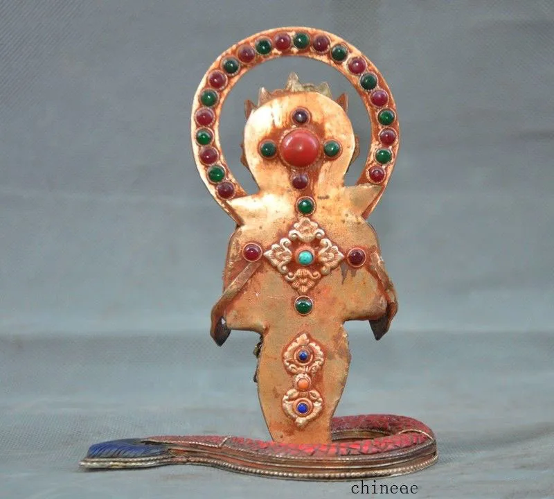 Christmas 6" Tibet Red Coral Inlay turquoise gem carving snake body Kwan-yin Buddha statue Halloween
Christmas 6" Tibet Red Coral Inlay turquoise gem carving snake body Kwan-yin Buddha statue Halloween