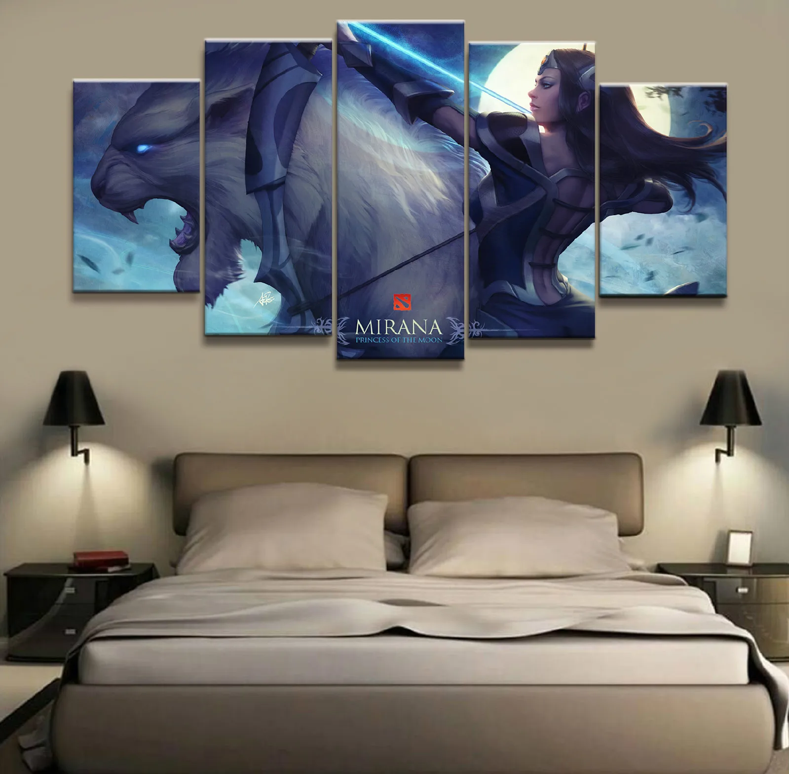 5 шт. HD картина DOTA2 видео игра плакат настенная наклейка луна картины искусство