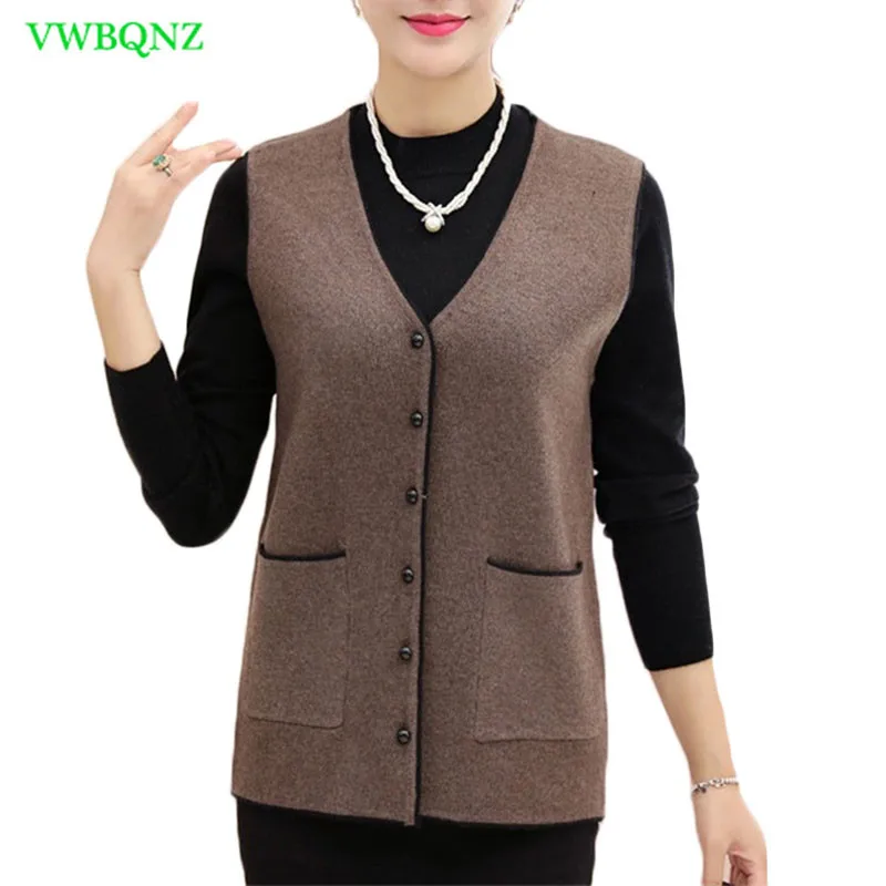 Middle-aged Women Wool Vest Autumn Winter Knit Cardigan Horse clips Womens Shoulder Pure color Plus size Warm Vests Red 4XL A659
Middle-aged Women Wool Vest Autumn Winter Knit Cardigan Horse clips Womens Shoulder Pure color Plus size Warm Vests Red 4XL A659