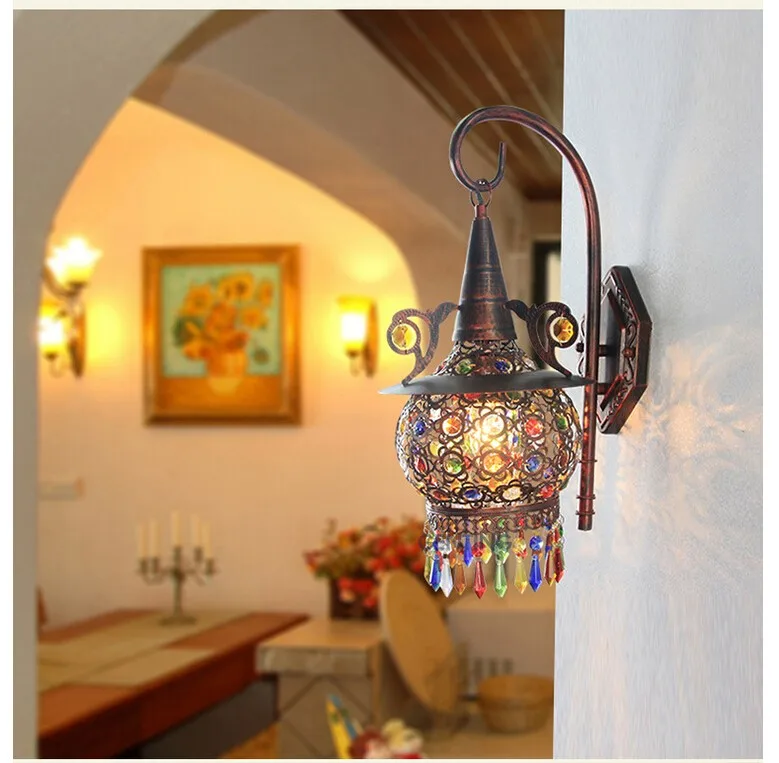 Tiffany Colorful Nordic Vintage Iron Crystal Led Wall Lamp Bohemian Bedroom Wall Lamp Tiffany Wall Lamp D220mm H470mm AC 90~260v
Tiffany Colorful Nordic Vintage Iron Crystal Led Wall Lamp Bohemian Bedroom Wall Lamp Tiffany Wall Lamp D220mm H470mm AC 90~260v