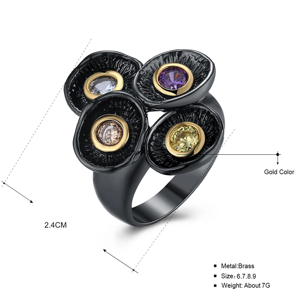 Black color rings Round Purple Champagne Olivine crystal stones Lotus leaf Design anel fashion finger ring for women Jewelry
Black color rings Round Purple Champagne Olivine crystal stones Lotus leaf Design anel fashion finger ring for women Jewelry