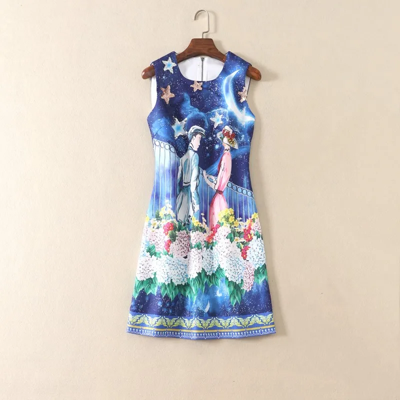 Women Dress High Quality Runway Summer Sleeveless Printed Beading Sequins Casual Mini Dress NP0361N
Women Dress High Quality Runway Summer Sleeveless Printed Beading Sequins Casual Mini Dress NP0361N