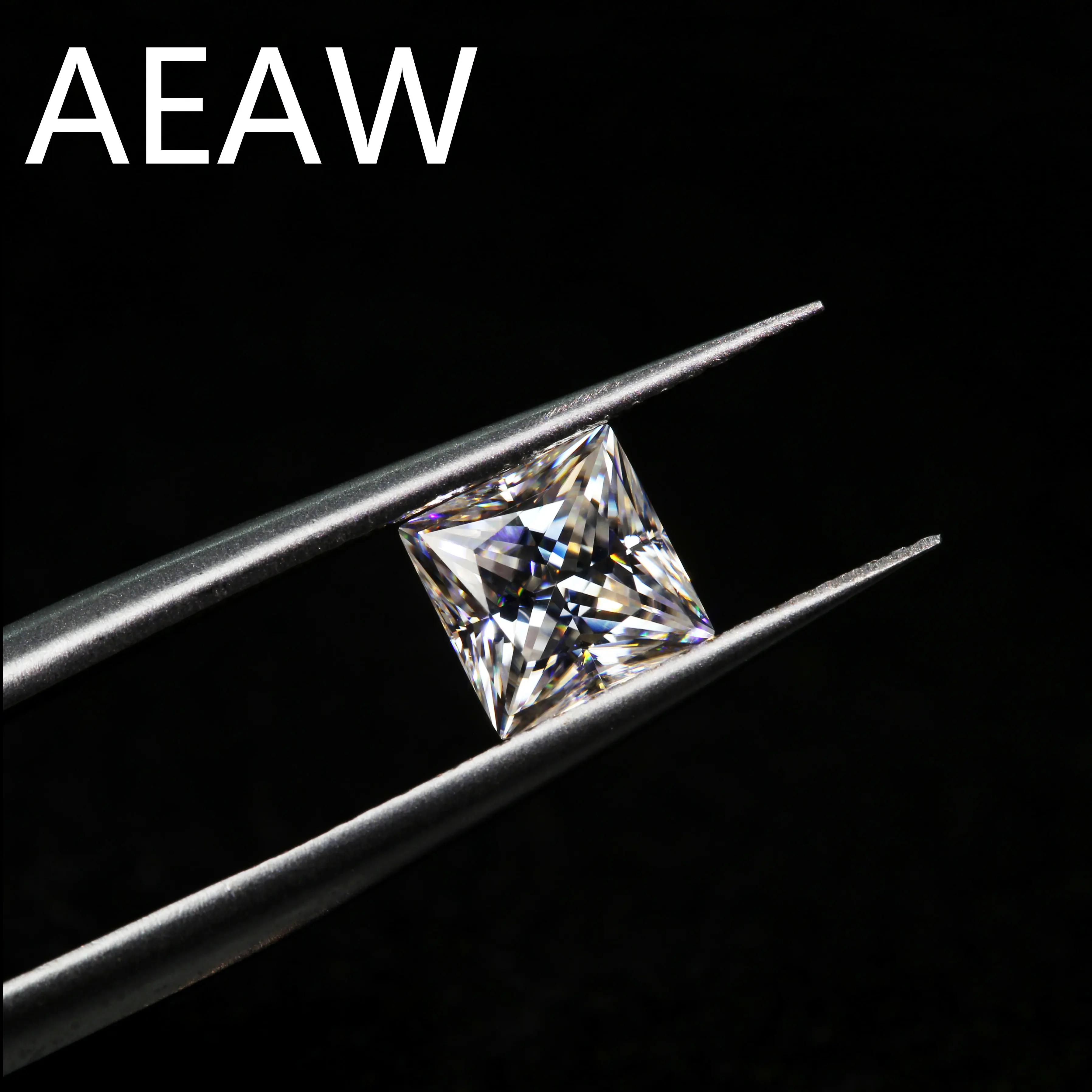 Оценка Тест Положительный 1ct карат 6 мм Принцесса Cut EF цвет похож на Charles Colvard Moissanite
