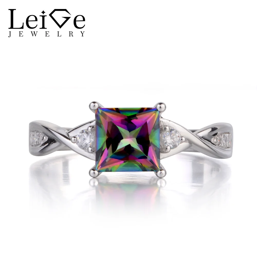 Leige Jewelry Mystic Topaz Ring for Women Sterling Silver 925 Rainbow Topaz Rings Anniversary Gift Princess Cut Gemstone Jewelry
Leige Jewelry Mystic Topaz Ring for Women Sterling Silver 925 Rainbow Topaz Rings Anniversary Gift Princess Cut Gemstone Jewelry
