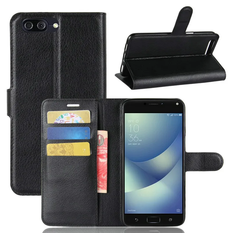 Роскошный кожаный чехол-книжка для Asus Zenfone 4 Max ZC554KL задняя крышка 5 дюйма
