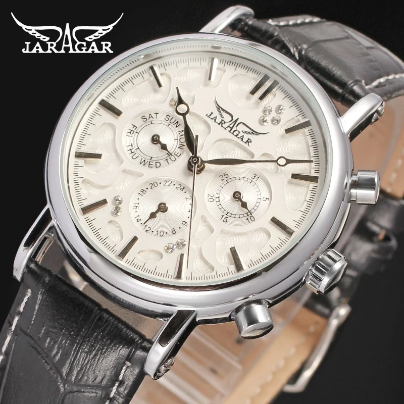 Jargar JAG6348M3S3 new men Automatic fashion dress wristwatch silver color black leather band free shipping
Jargar JAG6348M3S3 new men Automatic fashion dress wristwatch silver color black leather band free shipping
