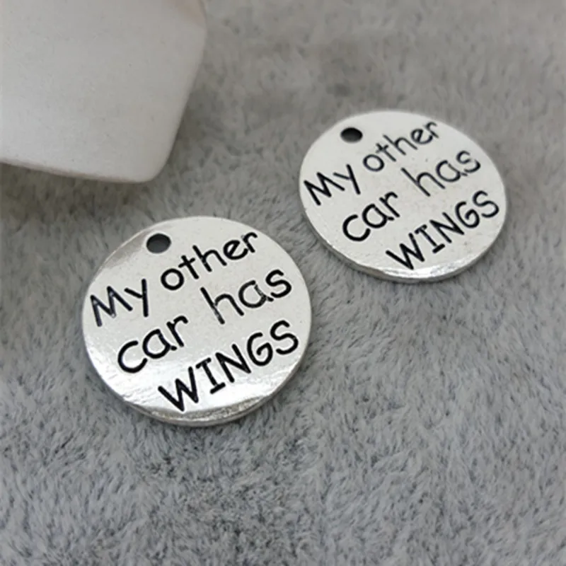 2017 HOT SALE 20 Pieces/Lot Diameter 25mm antique Silver Plated letter printed my other car has wings round disc Charms Pendants
2017 HOT SALE 20 Pieces/Lot Diameter 25mm antique Silver Plated letter printed my other car has wings round disc Charms Pendants