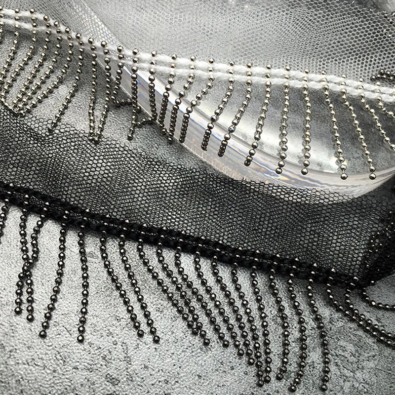 2yards Black Silver Metal Chain Fringe Lace Trims DIY Handmade Sewing Clothing Lace Curtain Accessories Beads Chain Tassel Lace
2yards Black Silver Metal Chain Fringe Lace Trims DIY Handmade Sewing Clothing Lace Curtain Accessories Beads Chain Tassel Lace