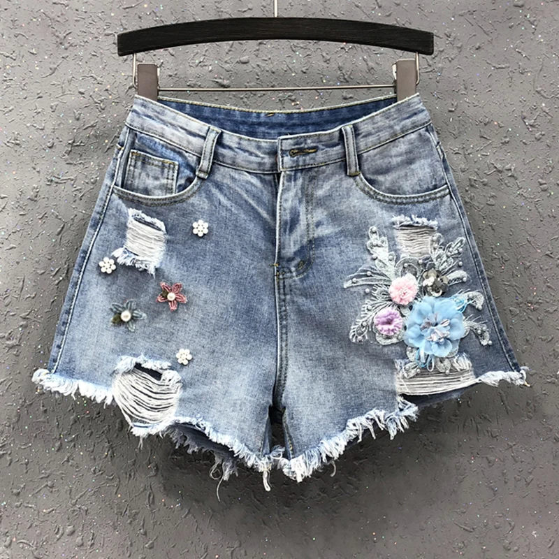 Summer Fashion Women Female Wide Leg High Waist Tassel Sequined Beading Flower Denim Shorts , Woman Glitter Pearls Jeans Shorts
Summer Fashion Women Female Wide Leg High Waist Tassel Sequined Beading Flower Denim Shorts , Woman Glitter Pearls Jeans Shorts