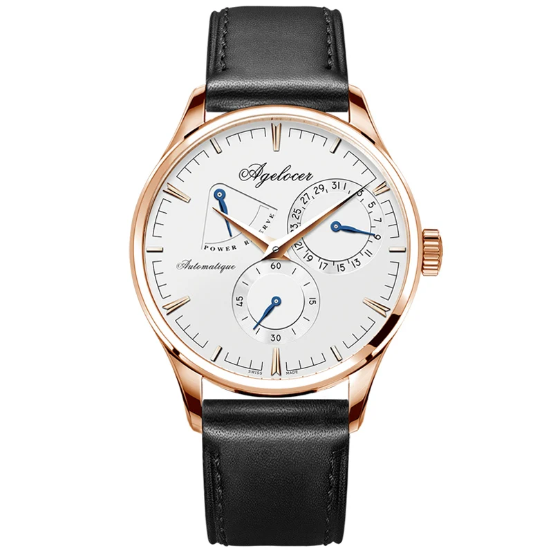 Agelocer Mens Army Retro Watch Mechanical Power Reserve 42 Hours Gold 316L Steel Multi-function Watch Auto Date 5ATM Waterproof
Agelocer Mens Army Retro Watch Mechanical Power Reserve 42 Hours Gold 316L Steel Multi-function Watch Auto Date 5ATM Waterproof
