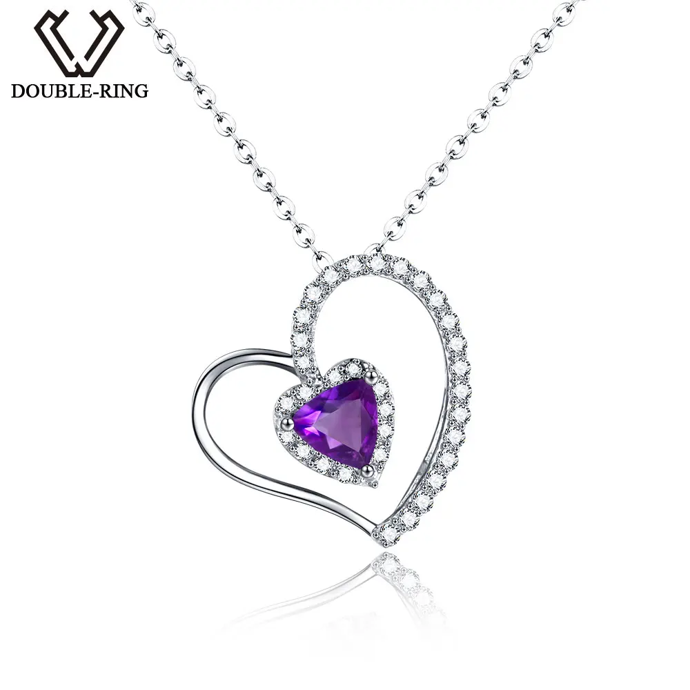DOUBLE-R Amethyst Heart Pendant Real 925 sterling silver jewelry Necklaces&Pendants Fine Band Jewelry for women
DOUBLE-R Amethyst Heart Pendant Real 925 sterling silver jewelry Necklaces&Pendants Fine Band Jewelry for women