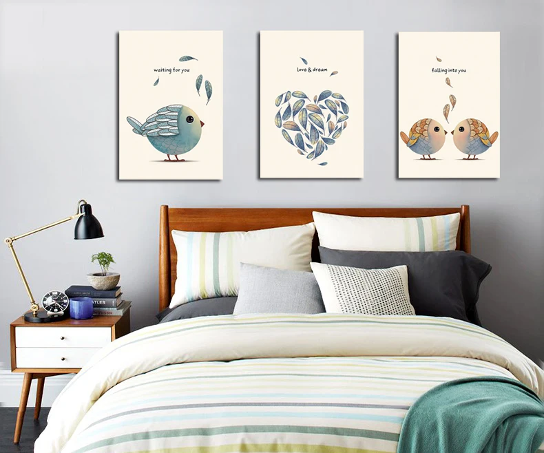 3 Piece Canvas Wall Art Nordic Cartoon Birds Posters Prints Spray Painting Pictures Couple Room Decor No Frame
3 Piece Canvas Wall Art Nordic Cartoon Birds Posters Prints Spray Painting Pictures Couple Room Decor No Frame