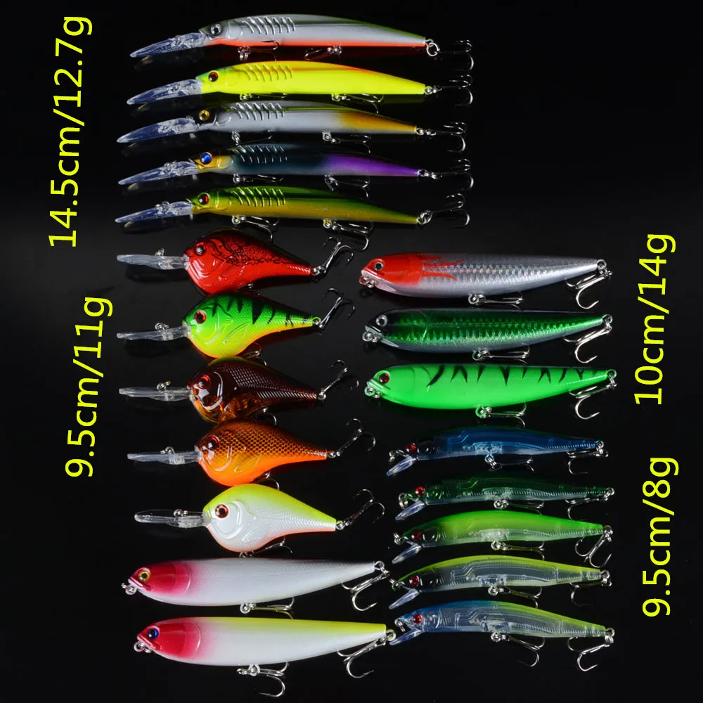 20pcs/lot Fishing Lures Set Minnows/Crank/Pencil Lure Wobbler Carp Fishing 4 Models Fishing Tackle Artificial
20pcs/lot Fishing Lures Set Minnows/Crank/Pencil Lure Wobbler Carp Fishing 4 Models Fishing Tackle Artificial
