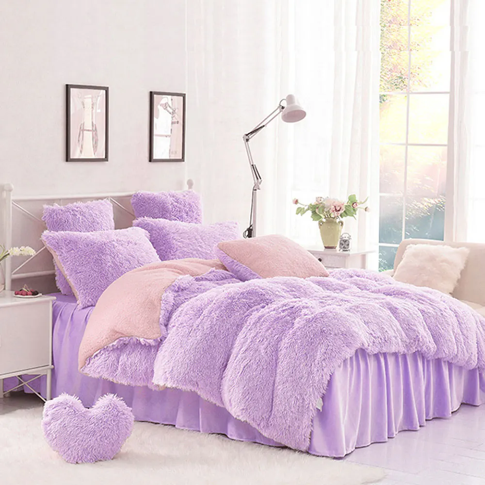 Solid Color Princess Bedding Sets Luxury 3/4/6/7pcs Snow White lambs wool Bed Skirt Duvet Cover Bedspread Bedclothes Bed Linen
Solid Color Princess Bedding Sets Luxury 3/4/6/7pcs Snow White lambs wool Bed Skirt Duvet Cover Bedspread Bedclothes Bed Linen